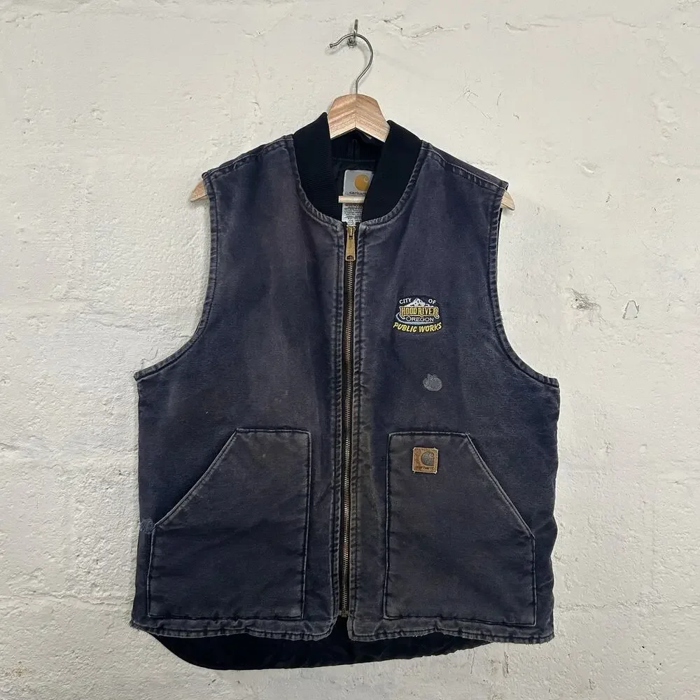Vintage Faded Carhartt Quilted Artic Vest “Midnight Blue”